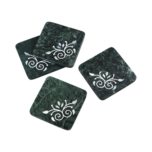 Stone Coasters in Marble and Mother of Pearl (Set of 4)